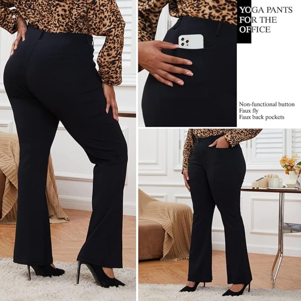 NWT Classic Black Straight-Leg Trousers 3XLP